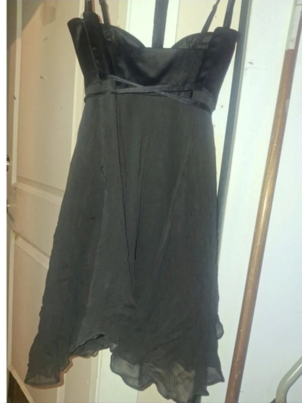 Bebe Black Chiffon Bustier Mini Dress XS (New with Minor Defect) - Picture 4 of 8
